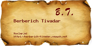Berberich Tivadar névjegykártya